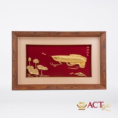 Tranh Cá Rồng dát vàng 24k ACT GOLD ISO 9001:2015 (Mẫu 5)