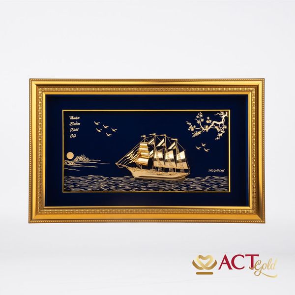 Tranh Thuyền mạ vàng 24k ACT GOLD ISO 9001:2015 (Mẫu 41)