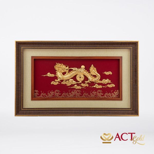 Quà tặng Tranh Rồng dát vàng 24k ACT GOLD ISO 9001:2015