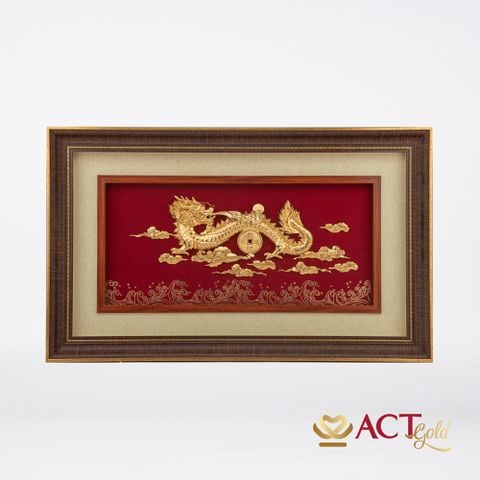 Quà tặng Tranh Rồng dát vàng 24k ACT GOLD ISO 9001:2015