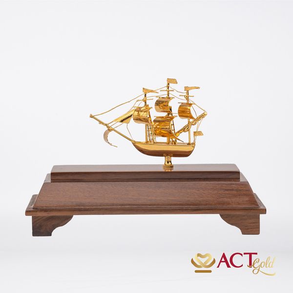 Quà tặng Thuyền Buồm dát vàng 24k ACT GOLD ISO 9001:2015 (Mẫu 22)