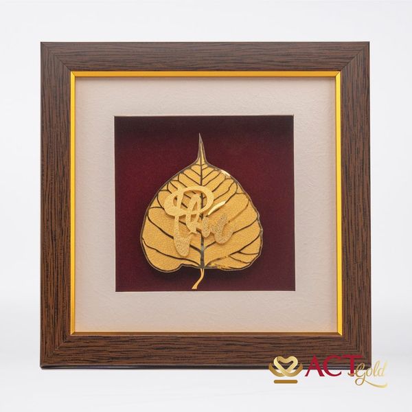 Tranh Chữ Phúc Lá Bồ Đề Dát Vàng 24K ACT GOLD ISO 9001:2015