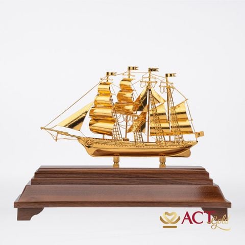 Quà tặng Thuyền Buồm dát vàng 24k ACT GOLD ISO 9001:2015 (Mẫu 44)