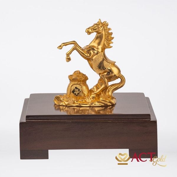 Quà tặng Ngựa Tài Lộc dát vàng 24k ACT GOLD ISO 9001:2015 (Mẫu 4)