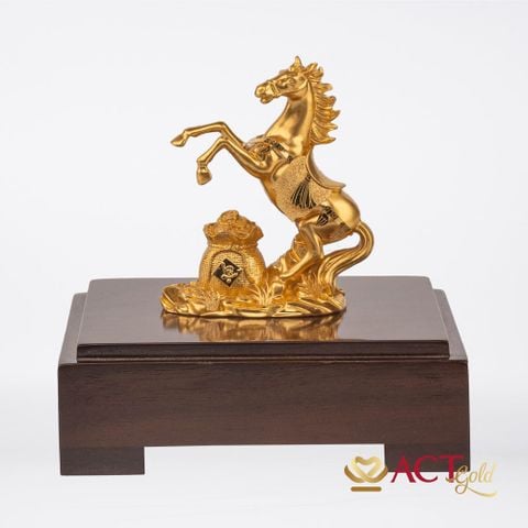 Quà tặng Ngựa Tài Lộc dát vàng 24k ACT GOLD ISO 9001:2015 (Mẫu 4)