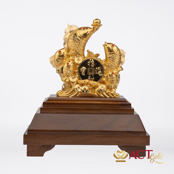Quà tặng Cá Chép Vượt Vũ Môn dát vàng 24k ACT GOLD ISO 9001:2015