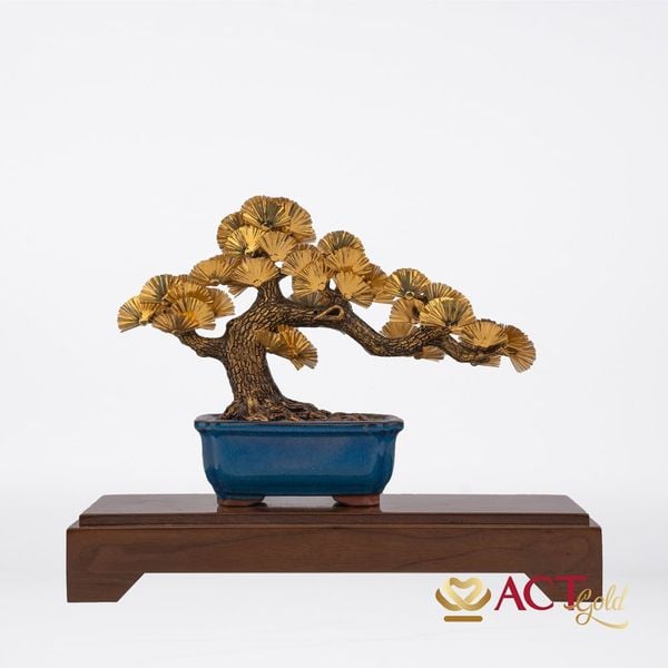 Quà tặng Tùng La Hán dát vàng 24k ACT GOLD ISO 9001:2015 (Mẫu 2)