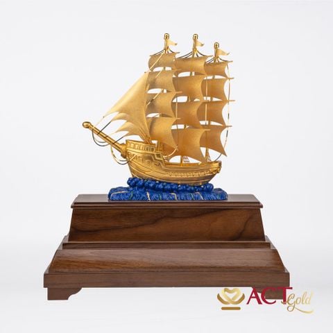 Quà tặng Thuyền Buồm dát vàng 24k ACT GOLD ISO 9001:2015