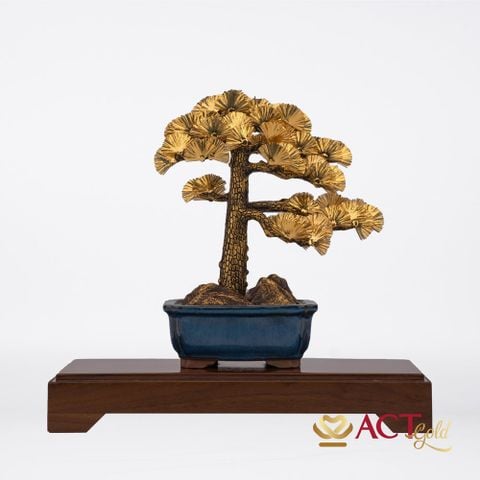 Quà tặng Tùng La Hán dát vàng 24k ACT GOLD ISO 9001:2015 (Mẫu 1)
