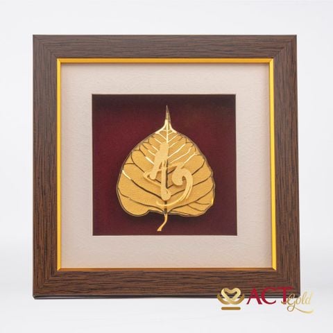 Tranh Chữ An Lá Bồ Đề Dát Vàng 24K ACT GOLD ISO 9001:2015