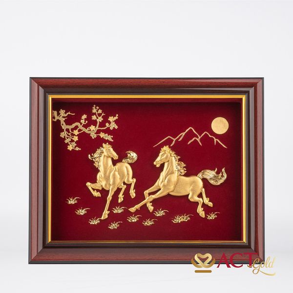 Tranh Song Mã dát vàng 24k ACT GOLD ISO 9001:2015