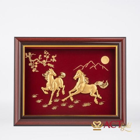 Tranh Song Mã dát vàng 24k ACT GOLD ISO 9001:2015