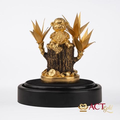 Quà tặng Khỉ Tài Lộc Vàng Lá 24k ACT GOLD ISO 9001:2015