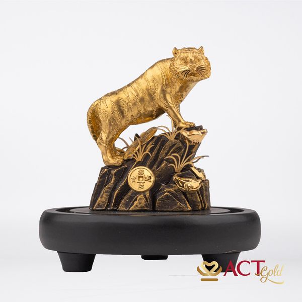 Quà tặng Hổ Phú Quý dát vàng 24k ACT GOLD ISO 9001:2015 (Mẫu 4)
