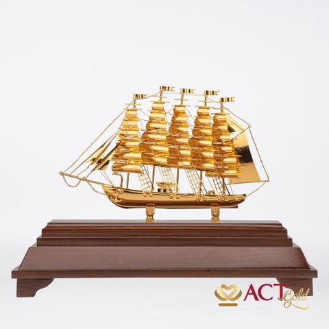 Quà tặng Thuyền Buồm dát vàng 24k ACT GOLD ISO 9001:2015 (Mẫu 66)