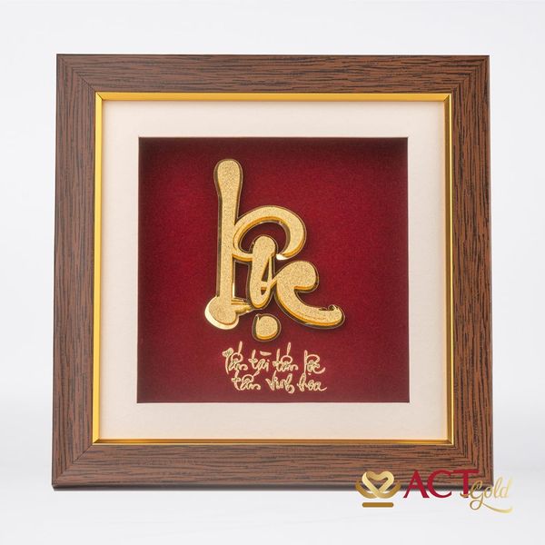 Quà tặng Tranh Chữ Lộc dát vàng 24k ACT GOLD ISO 9001:2015