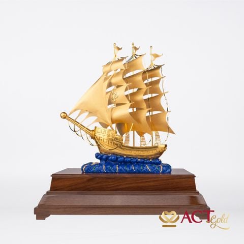 Quà tặng Thuyền Buồm dát vàng 24k ACT GOLD ISO 9001:2015 (Mẫu 99)