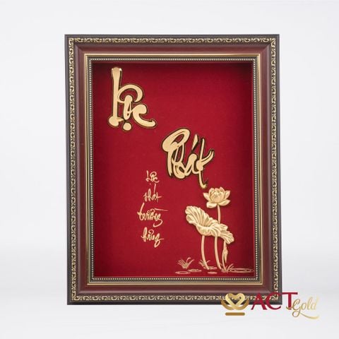 Quà tặng tranh Chữ Lộc Phát dát vàng 24k ACT GOLD ISO 9001:2015