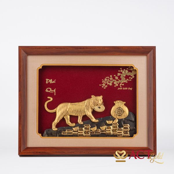Tranh Hổ dát vàng 24k ACT GOLD ISO 9001:2015 (Mẫu 5)