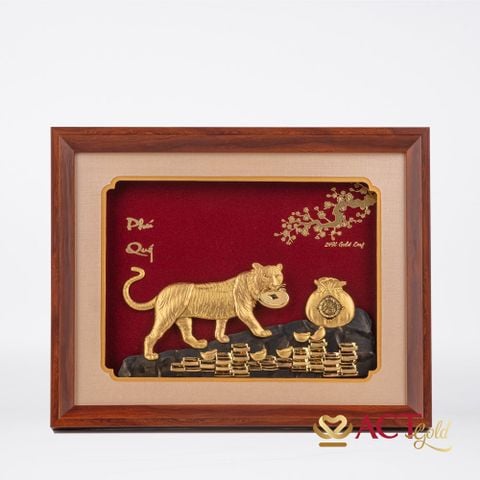 Tranh Hổ dát vàng 24k ACT GOLD ISO 9001:2015 (Mẫu 5)