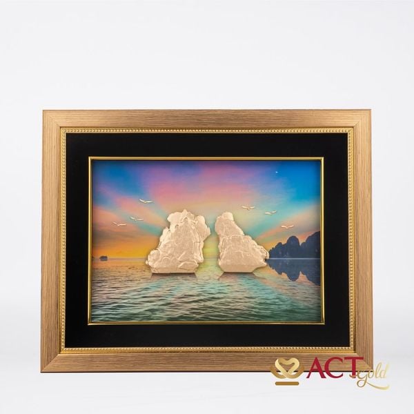 Tranh Vịnh Hạ Long dát vàng 24k ACT GOLD ISO 9001:2015 (mẫu 5)