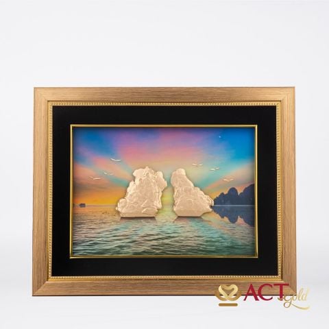Tranh Vịnh Hạ Long dát vàng 24k ACT GOLD ISO 9001:2015 (mẫu 5)