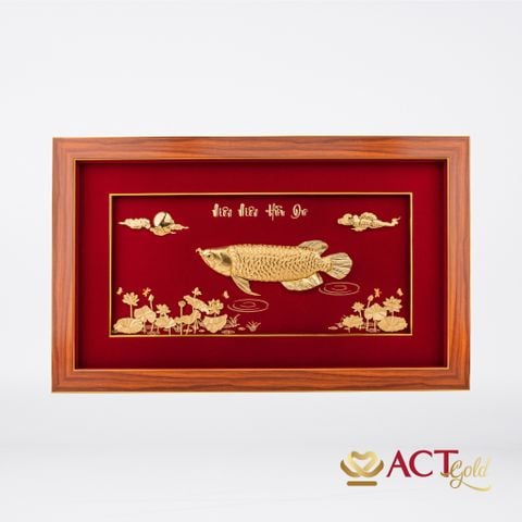 Tranh Cá Rồng dát vàng 24k ACT GOLD ISO 9001:2015