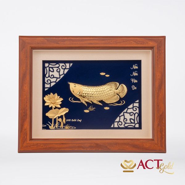 Tranh Cá Rồng dát vàng 24k ACT GOLD ISO 9001:2015 (Mẫu 1)