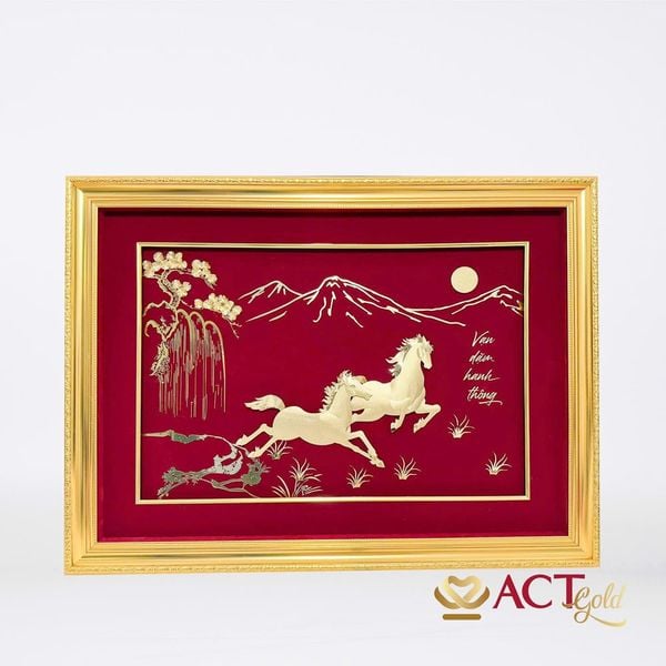 Tranh Song Mã dát vàng 24k ACT GOLD ISO 9001:2015