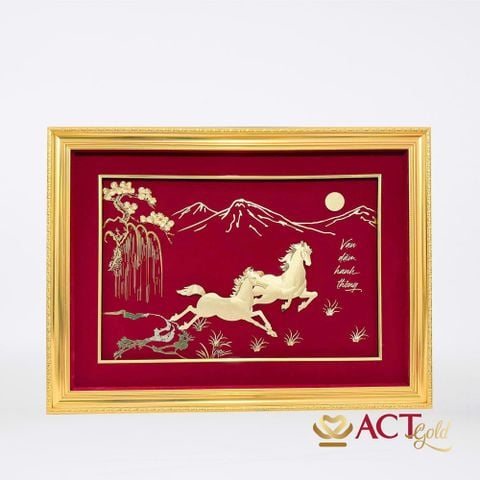 Tranh Song Mã dát vàng 24k ACT GOLD ISO 9001:2015