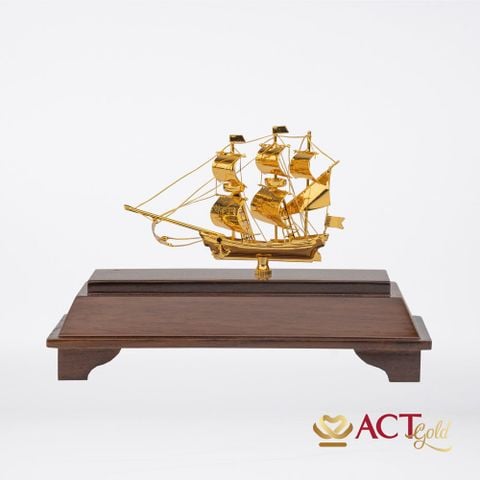 Quà tặng Thuyền Buồm dát vàng 24k ACT GOLD ISO 9001:2015 (Mẫu 11)