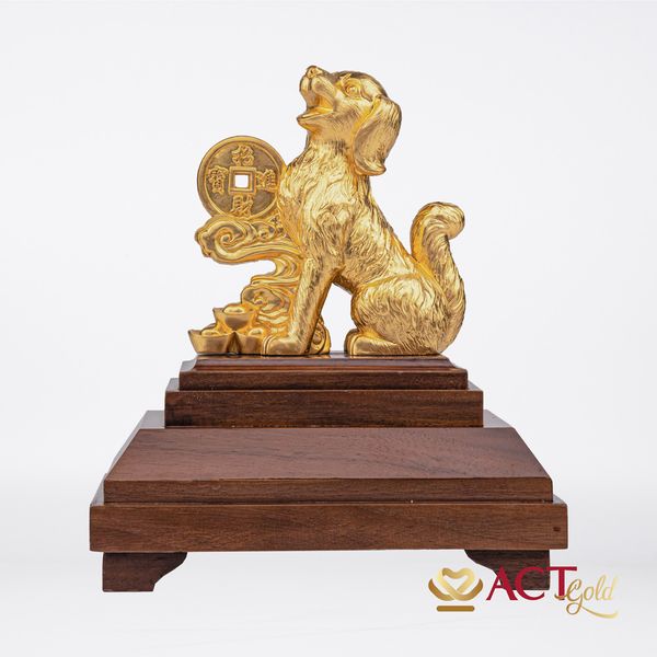 Quà tặng Tuất Phú Quý dát vàng 24k ACT GOLD ISO 9001:2015 (Mẫu 2)