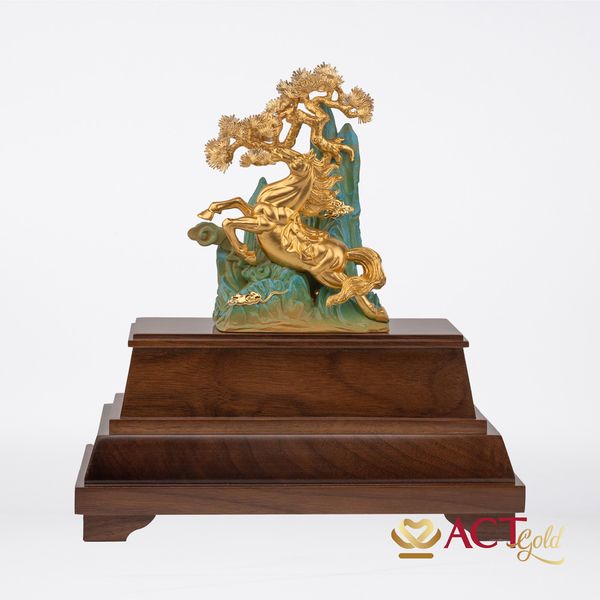 Quà tặng Ngựa Cây Tùng 24k ACT GOLD ISO 9001:2015 (Mẫu 2)