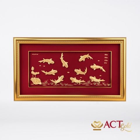 Tranh Cửu Ngư dát vàng 24k ACT GOLD ISO 9001:2015