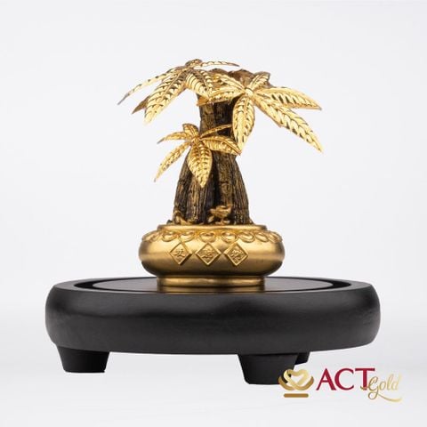 Quà tặng Chậu Cây Kim Ngân dát vàng 24k ACT GOLD ISO 9001:2015(Mẫu 3)