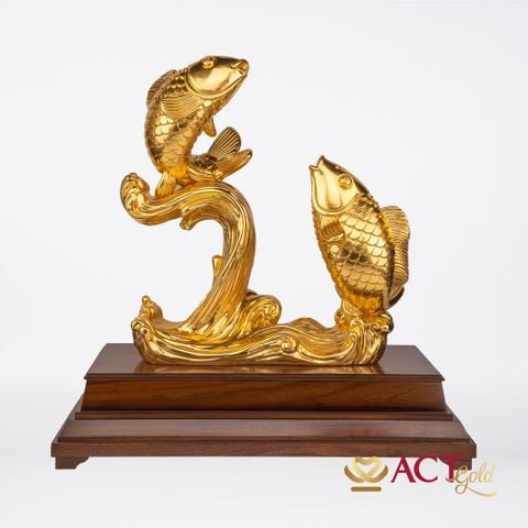 Quà tặng Song Ngư dát vàng 24k ACT GOLD ISO 9001:2015 (mẫu 3)