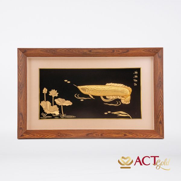 Tranh Cá Rồng dát vàng 24k ACT GOLD ISO 9001:2015 (Mẫu 6)