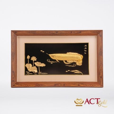 Tranh Cá Rồng dát vàng 24k ACT GOLD ISO 9001:2015 (Mẫu 6)