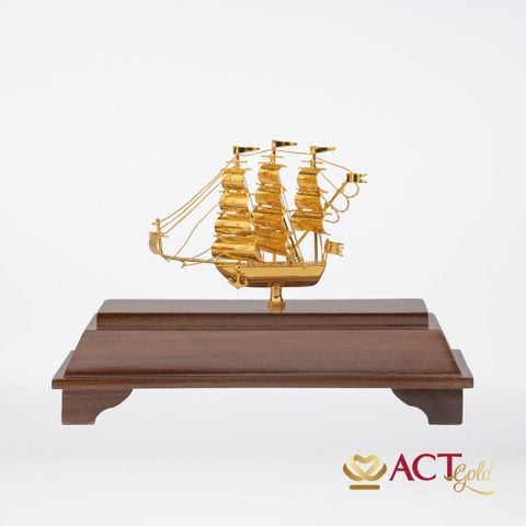Quà tặng Thuyền Buồm dát vàng 24k ACT GOLD ISO 9001:2015