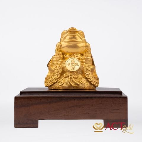 Quà tặng tượng Thiềm Thừ dát vàng 24k ACT GOLD ISO 9001:2015