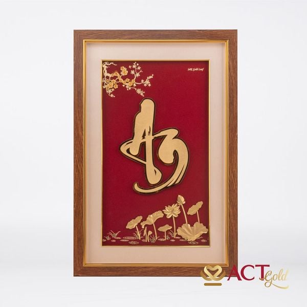 Quà tặng Tranh Chữ An dát vàng 24k ACT GOLD ISO 9001:2015 (Mẫu 5)