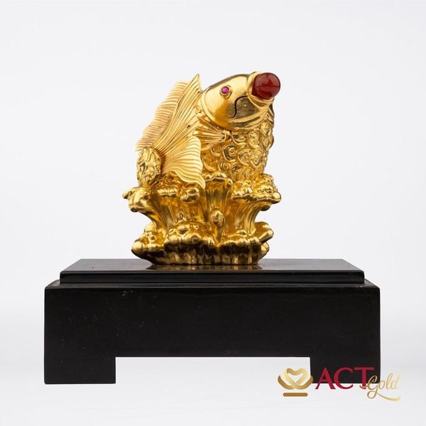 Qùa tặng Cá Chép Tài Lộc dát vàng 24k ACT GOLD ISO 9001:2015