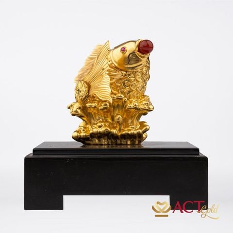 Qùa tặng Cá Chép Tài Lộc dát vàng 24k ACT GOLD ISO 9001:2015