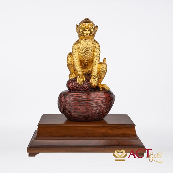 Quà tặng Tượng Khỉ dát vàng 24k ACT GOLD ISO 9001:2015