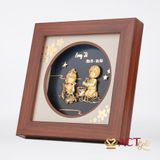 Quà tặng Tranh Cung Song Tử dát vàng 24k ACT GOLD ISO 9001:2015