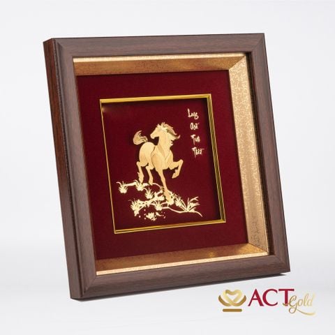 Tranh Long Mã Tinh Thần dát vàng 24k ACT GOLD ISO 9001:2015 (Mẫu 2)