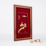 Quà tặng tranh Đôi Hạc dát vàng 24k ACT GOLD ISO 9001:2015 (Mẫu 4)