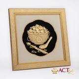 Quà tặng Tranh Bát cơm vàng sung túc 24k ACT GOLD ISO 9001:2015