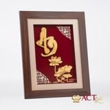 Quà tặng Tranh Chữ An Hoa Sen dát vàng 24k ACT GOLD ISO 9001:2015(Mẫu 4)