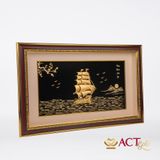 Quà tặng tranh Thuyền dát vàng 24k ACT GOLD ISO 9001:2015 (Mẫu 25)